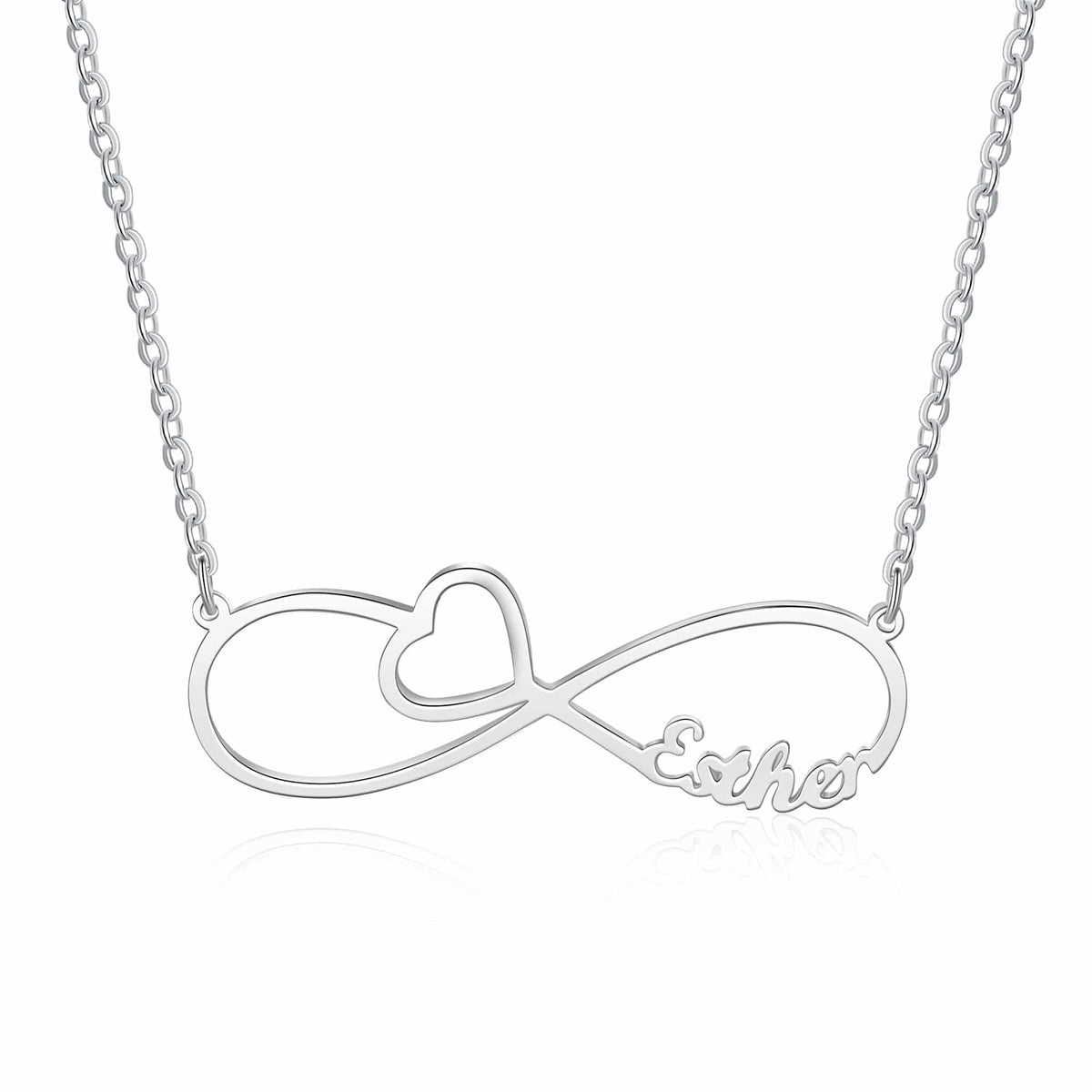 Silver Tone Infinity With Names