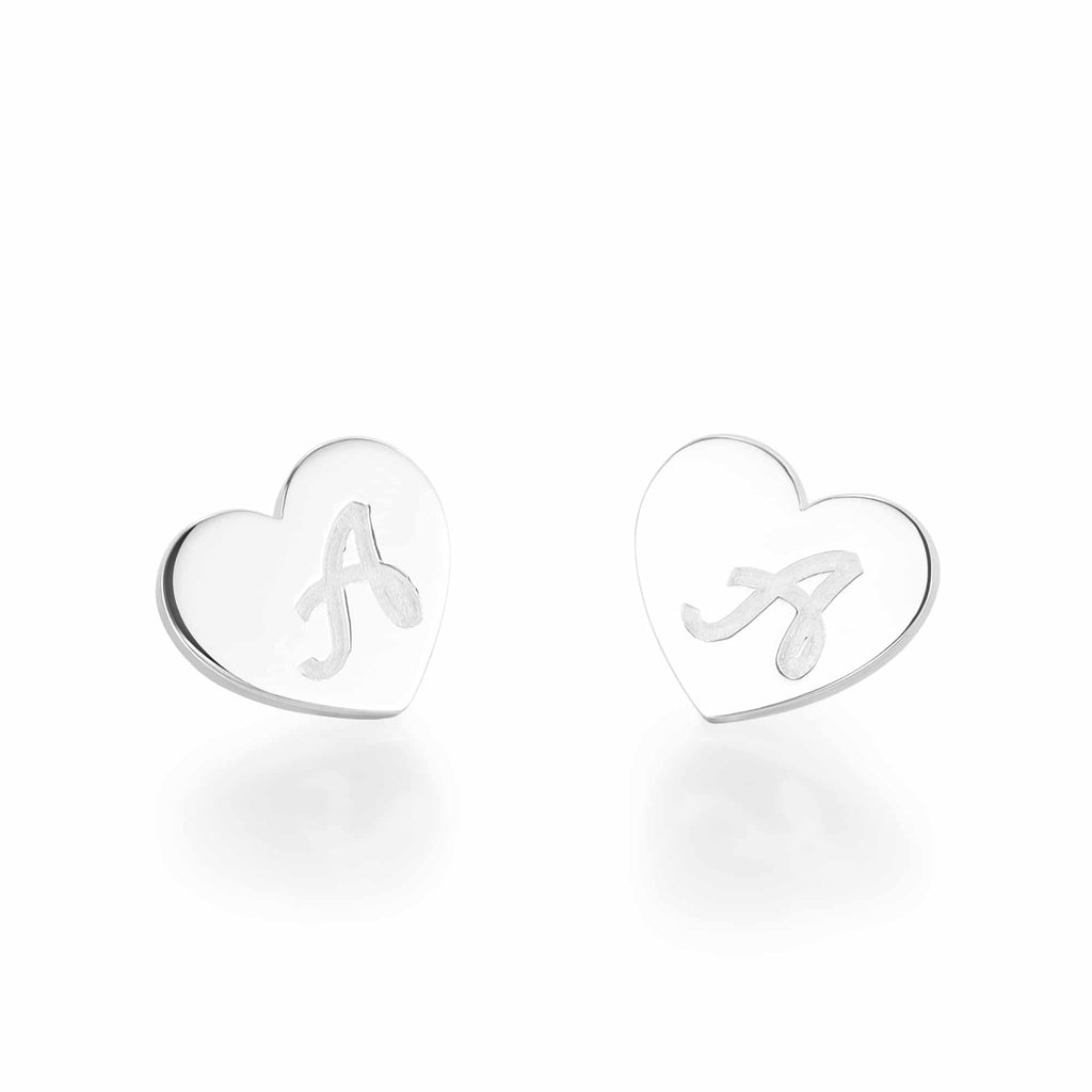 Silver Tone Initial Earrings