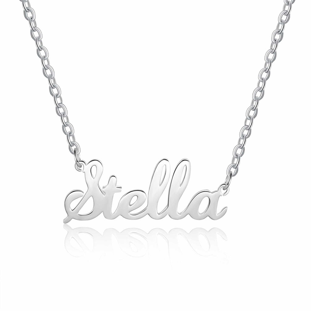 Silver Tone Name Pendant
