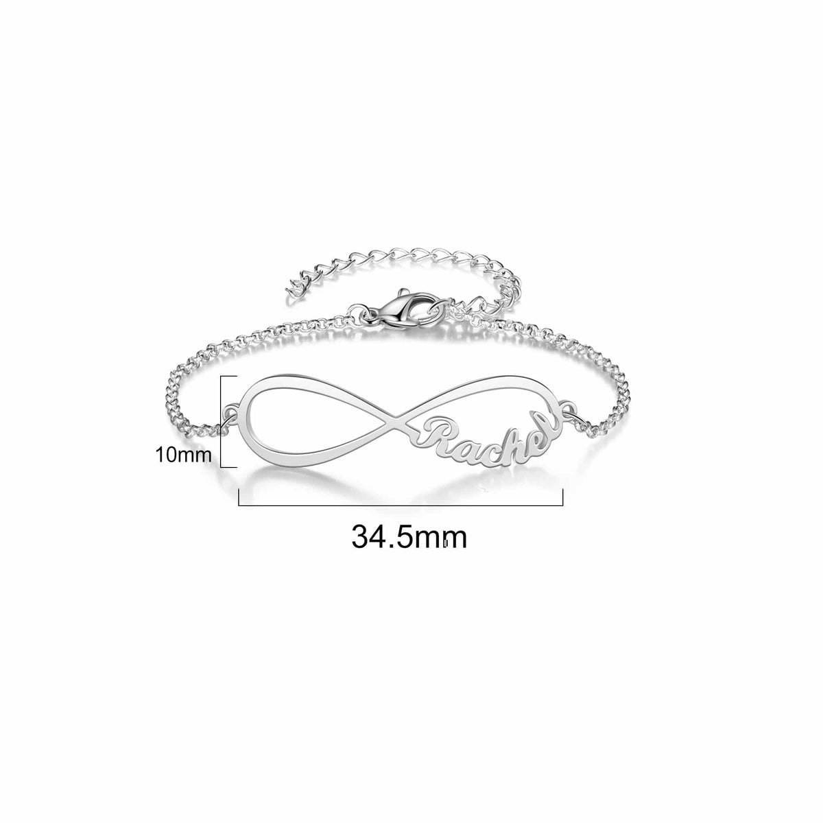 Silver Tone Personalized Infinity Bracelet