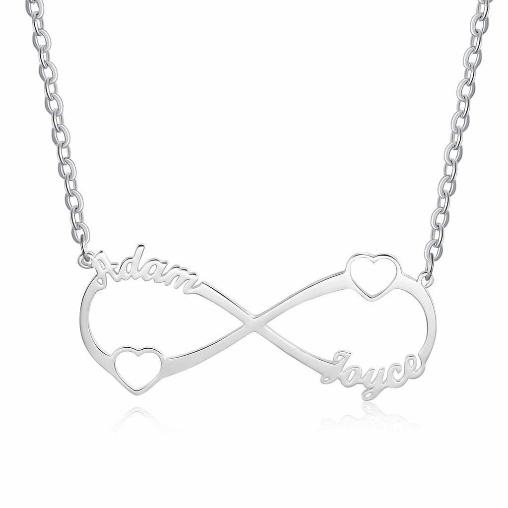 Silver Tone Personalized Infinity Symbol Necklace