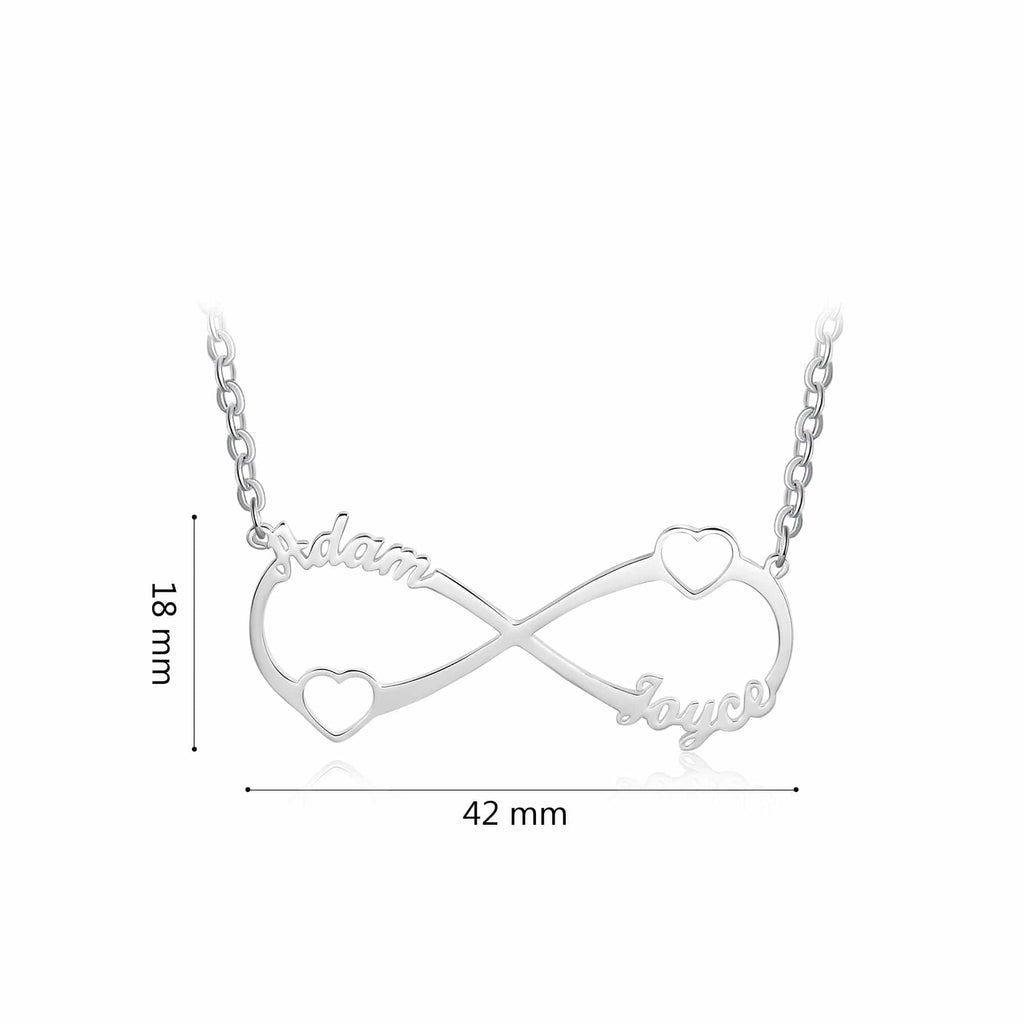 Silver Tone Personalized Infinity Symbol Necklace Size Materials