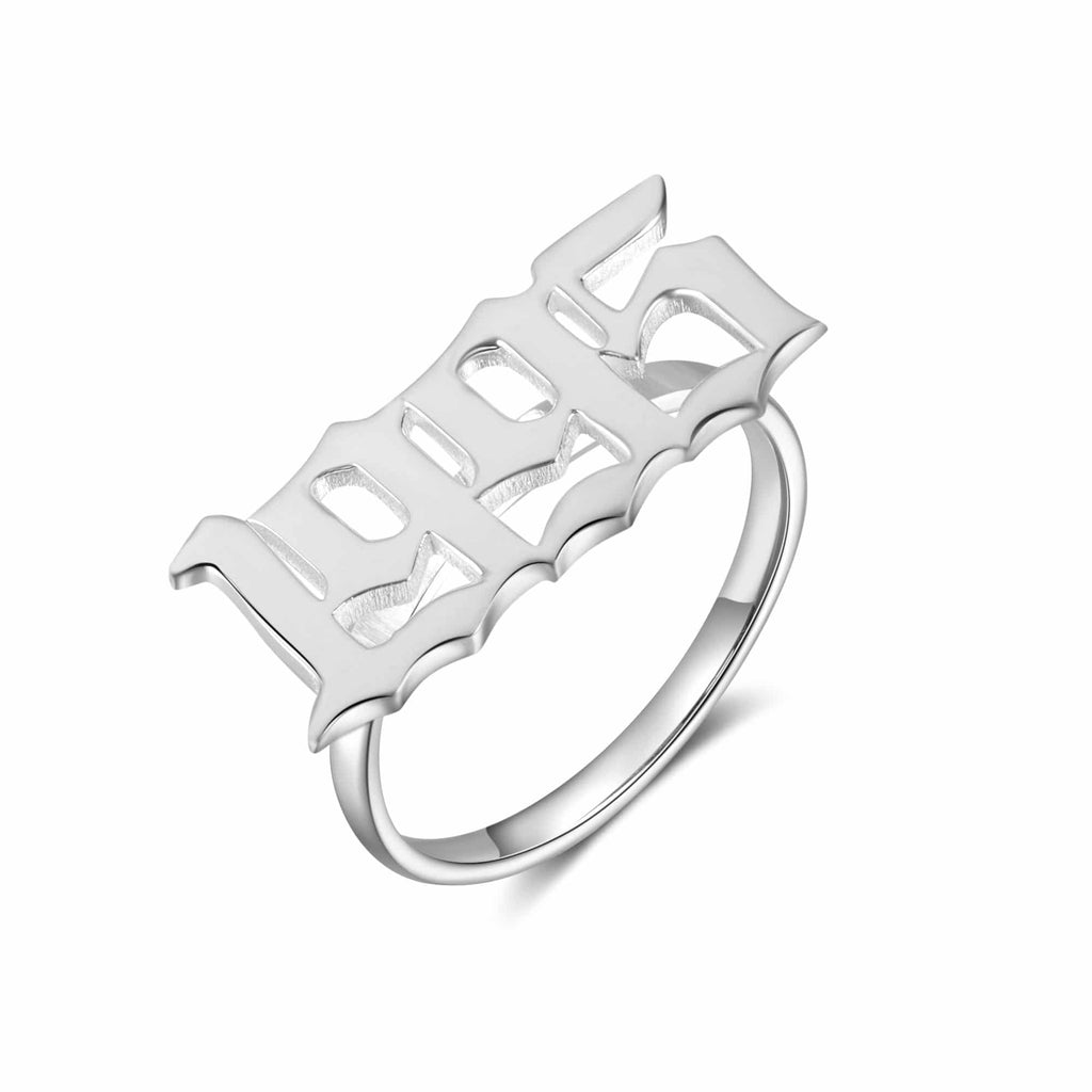 Silver Tone Year Ring