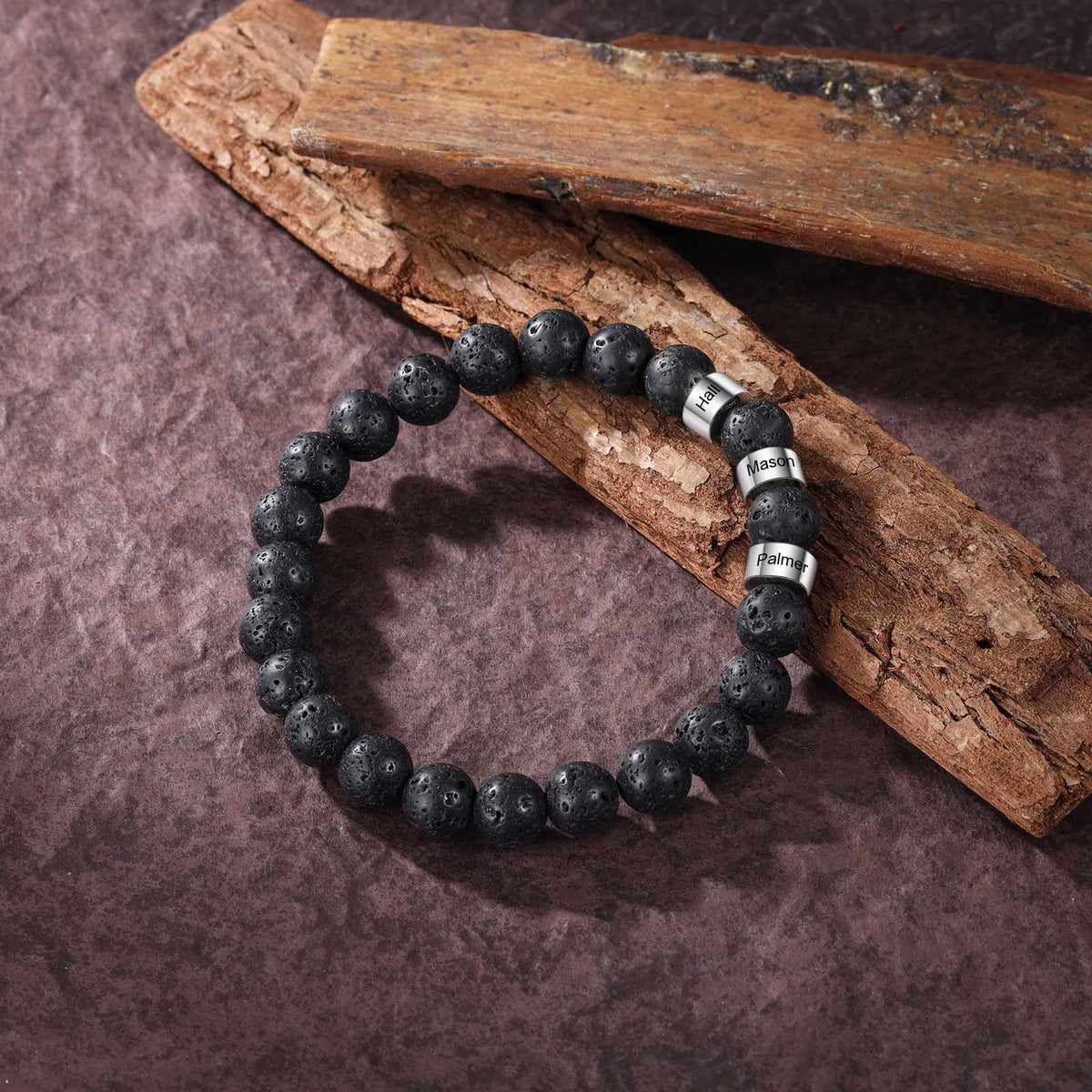 volcanic stone bracelet black for men